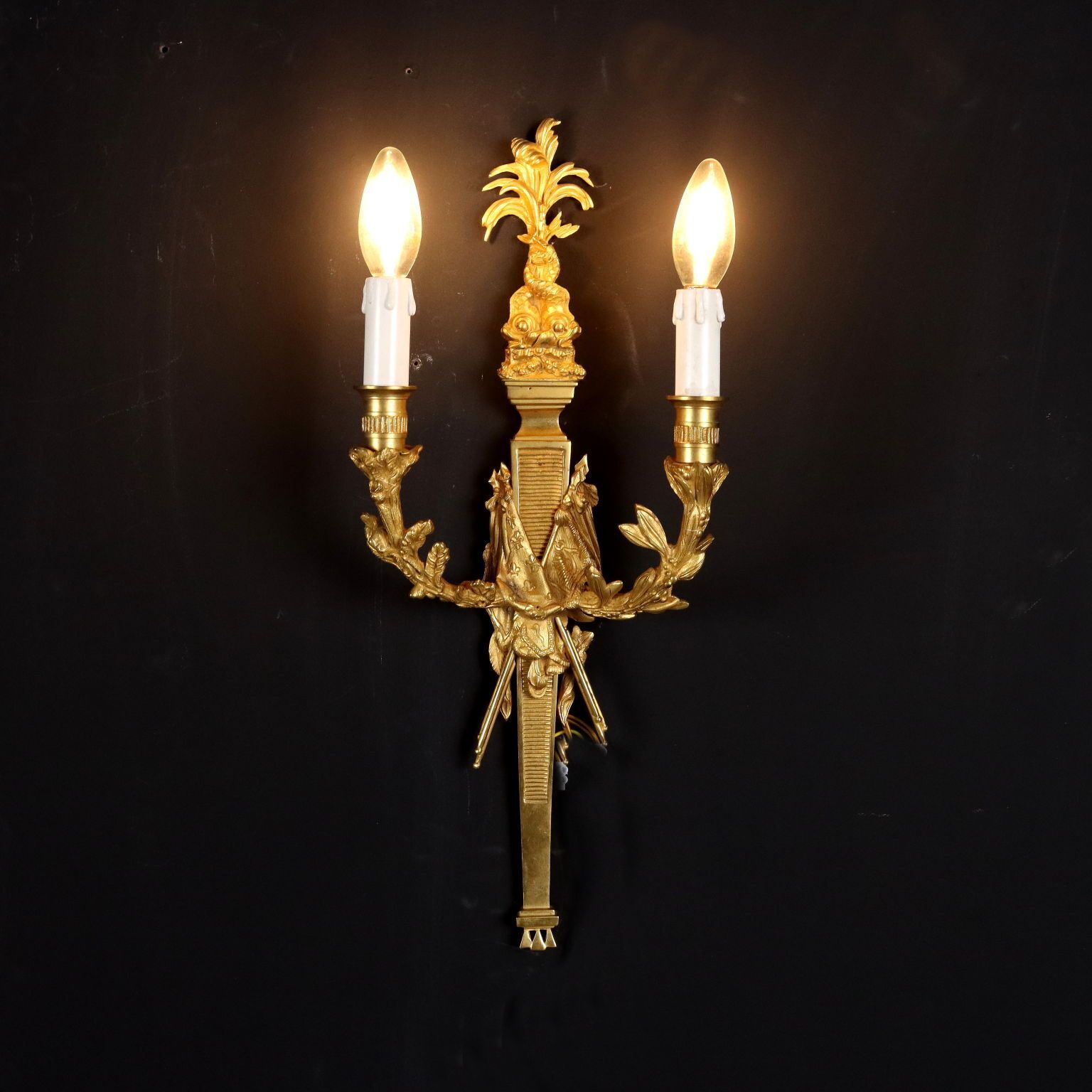 Pair Of Wall Lamps Neoclassical Style XX Century Chandeliers photo for sale