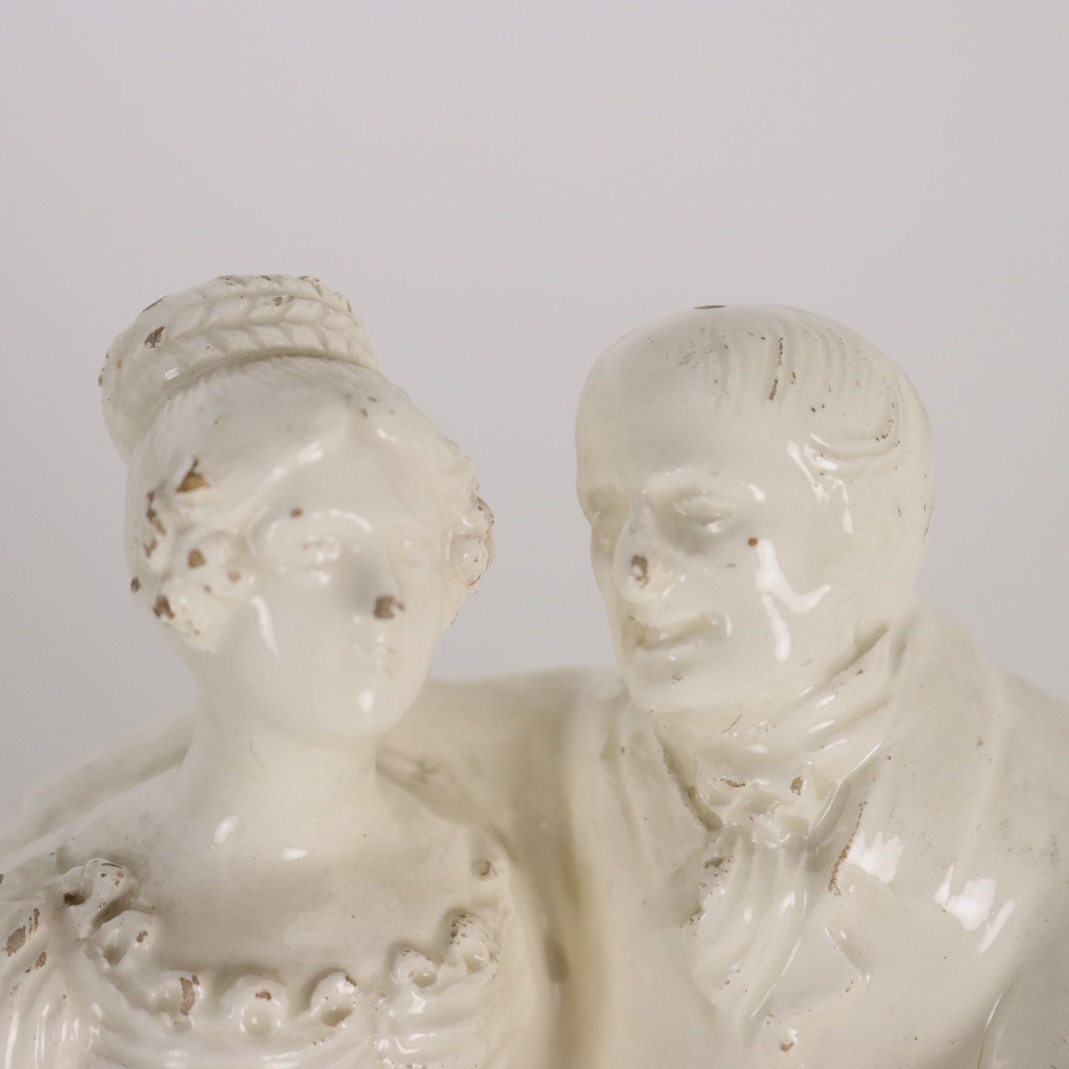 Ancient Sculpture Gallant Couple Venetian Manufacture '800 photo for sale