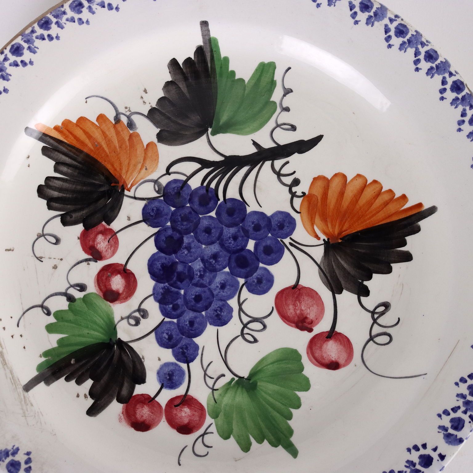 photo for sale Group Of 6 Antique Plates Majolica Northern Italy XIX Century