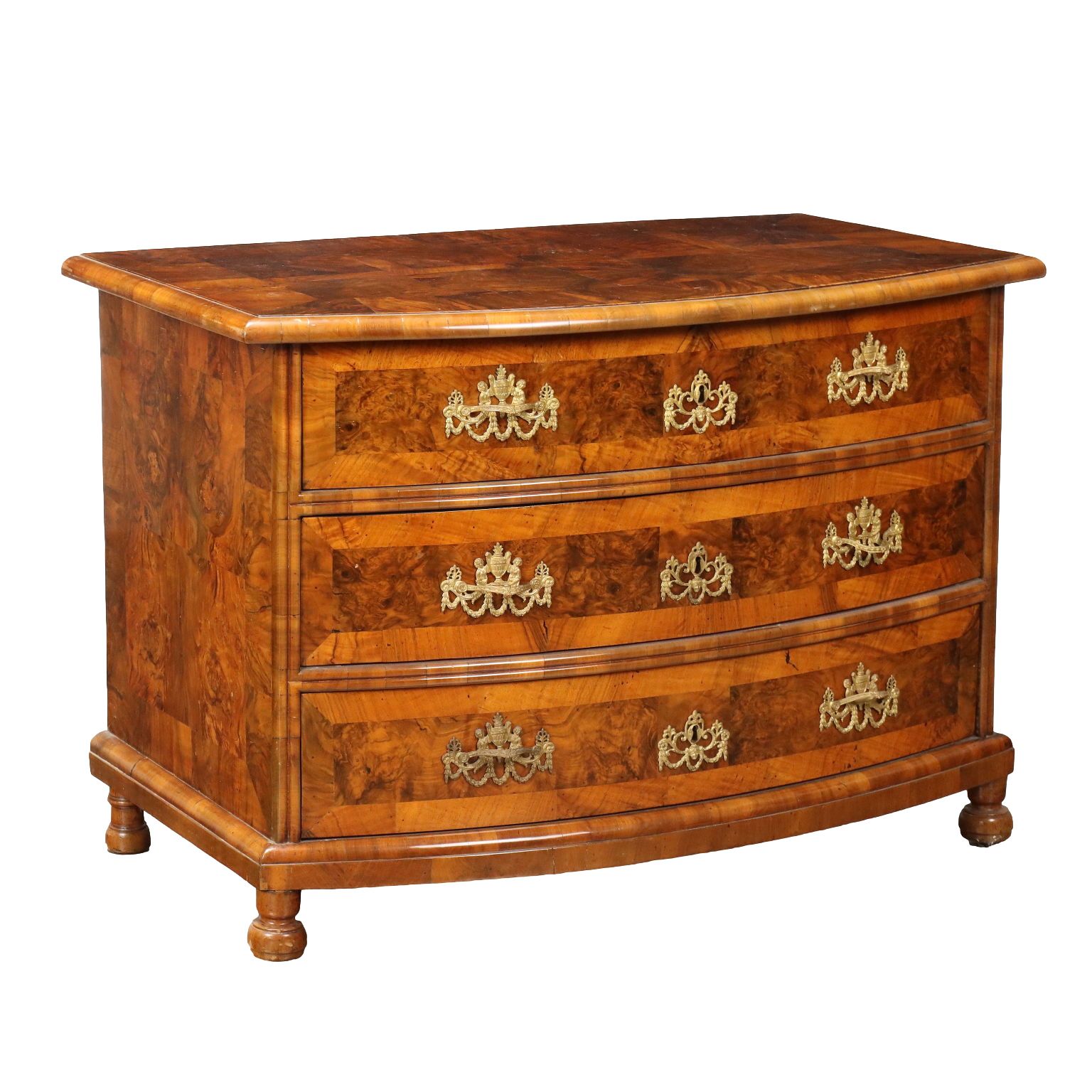 Antique Demi Lune Chest Of Drawers Walnut Netherlands XVIII Century