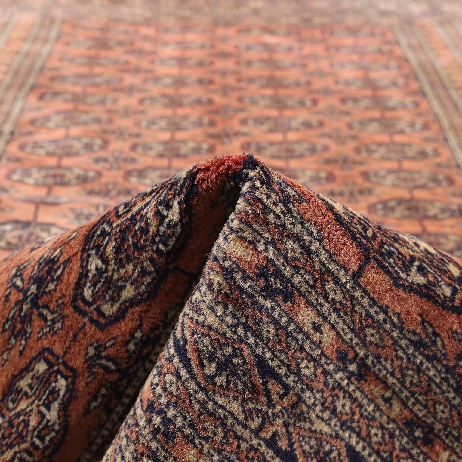 photo furniture Antique Bukhara Carpet Cotton Wool Thin Knot Pakistan 71 X 48 In