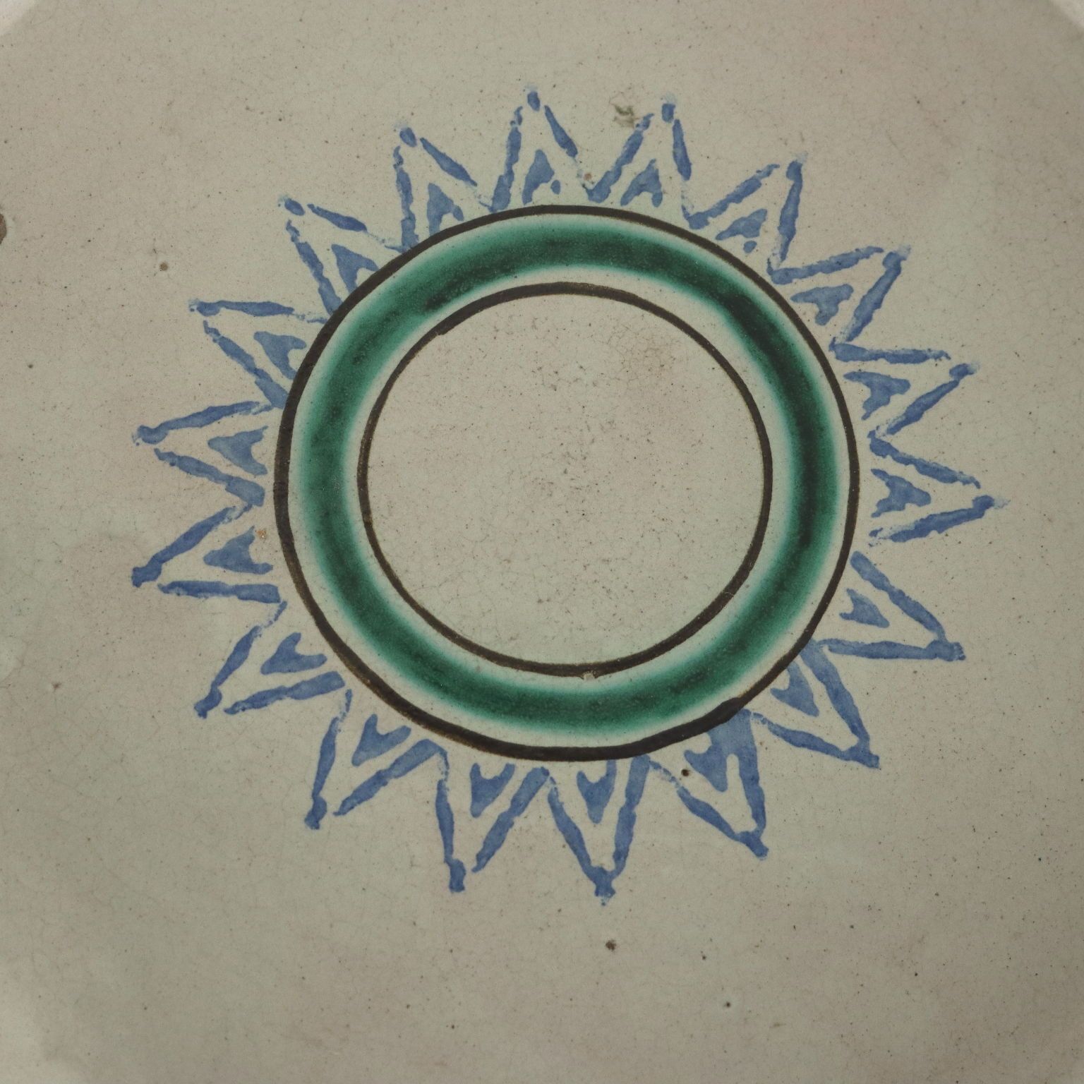 Antique Basin Majolica Geometric Decorations Italy XIX Century photo for sale