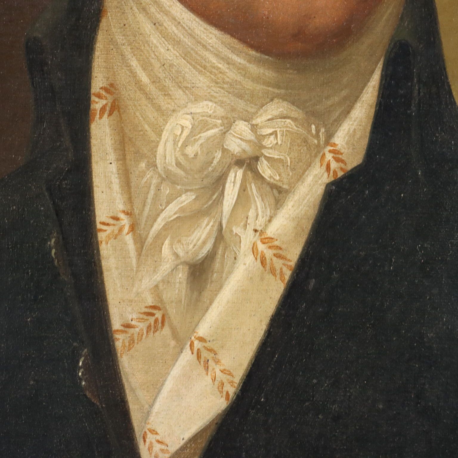 Antique Painting Male Portrait Oil On Canvas XVIII XIX Century photo Art
