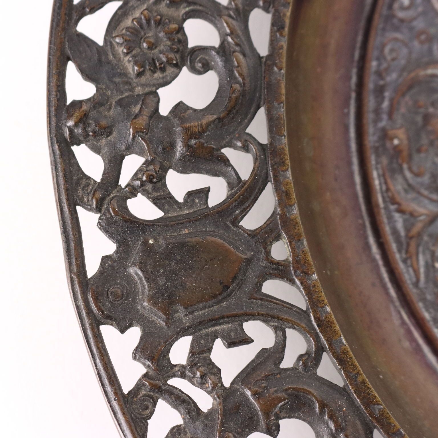 Antique Plate Bronze Antonio Pandiani Italy Late XIX Century photo 310.0