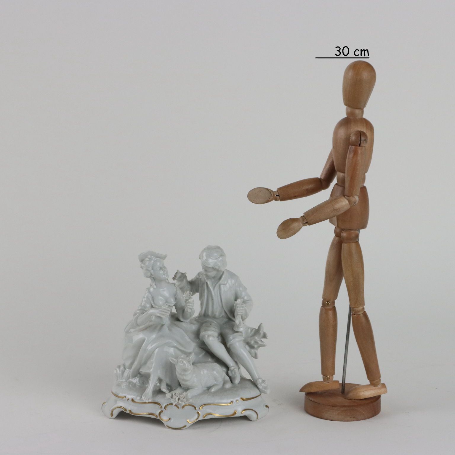 Antique Sculpture White Porcelain Unter Weiss Bach XX Century photo furniture