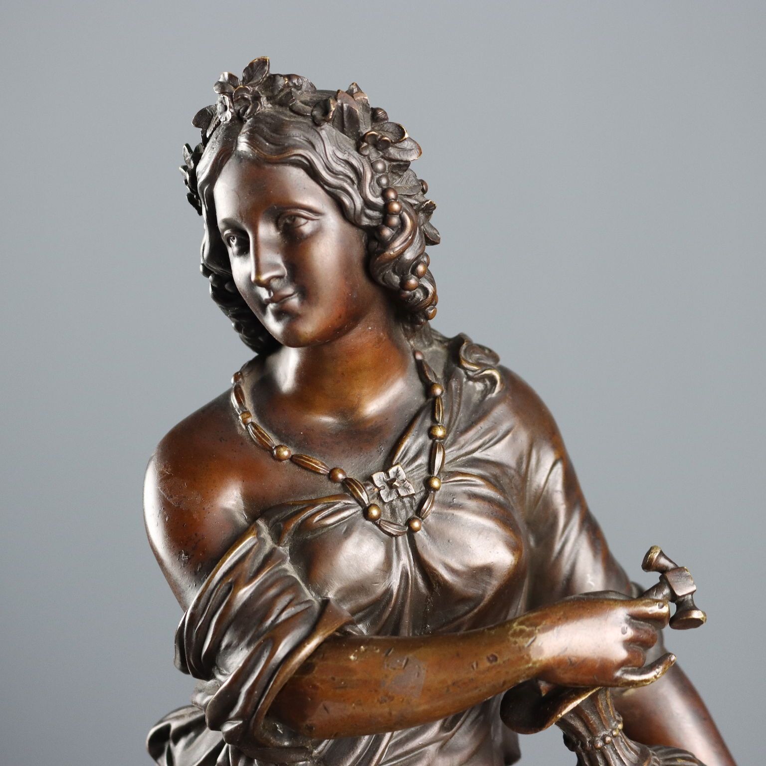 Antique Bronze Figure Of A Young Woman Moreau Manufactory '900 photo for sale