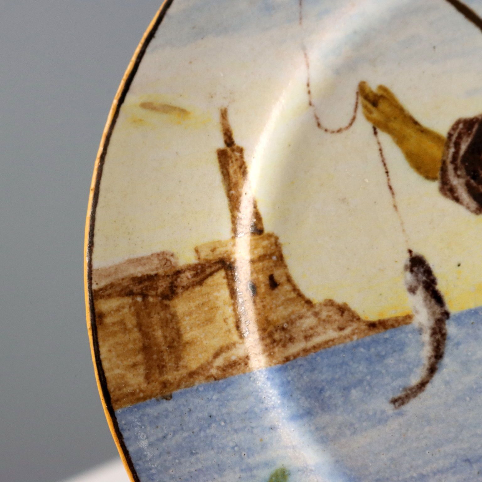Antique Saucer Majolica Manifattura Castelli D'abruzzo XIX Century photo Home Decor