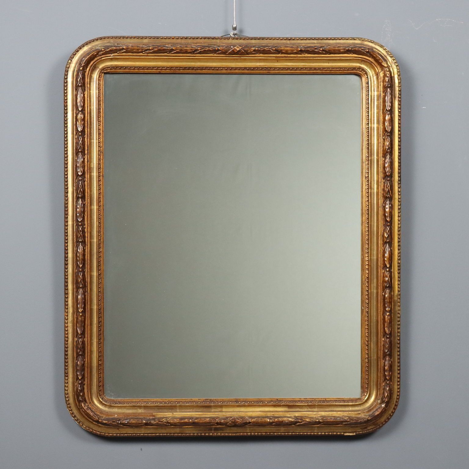 Antique Mirror Carved Gilded Wood Italy Early XX Century