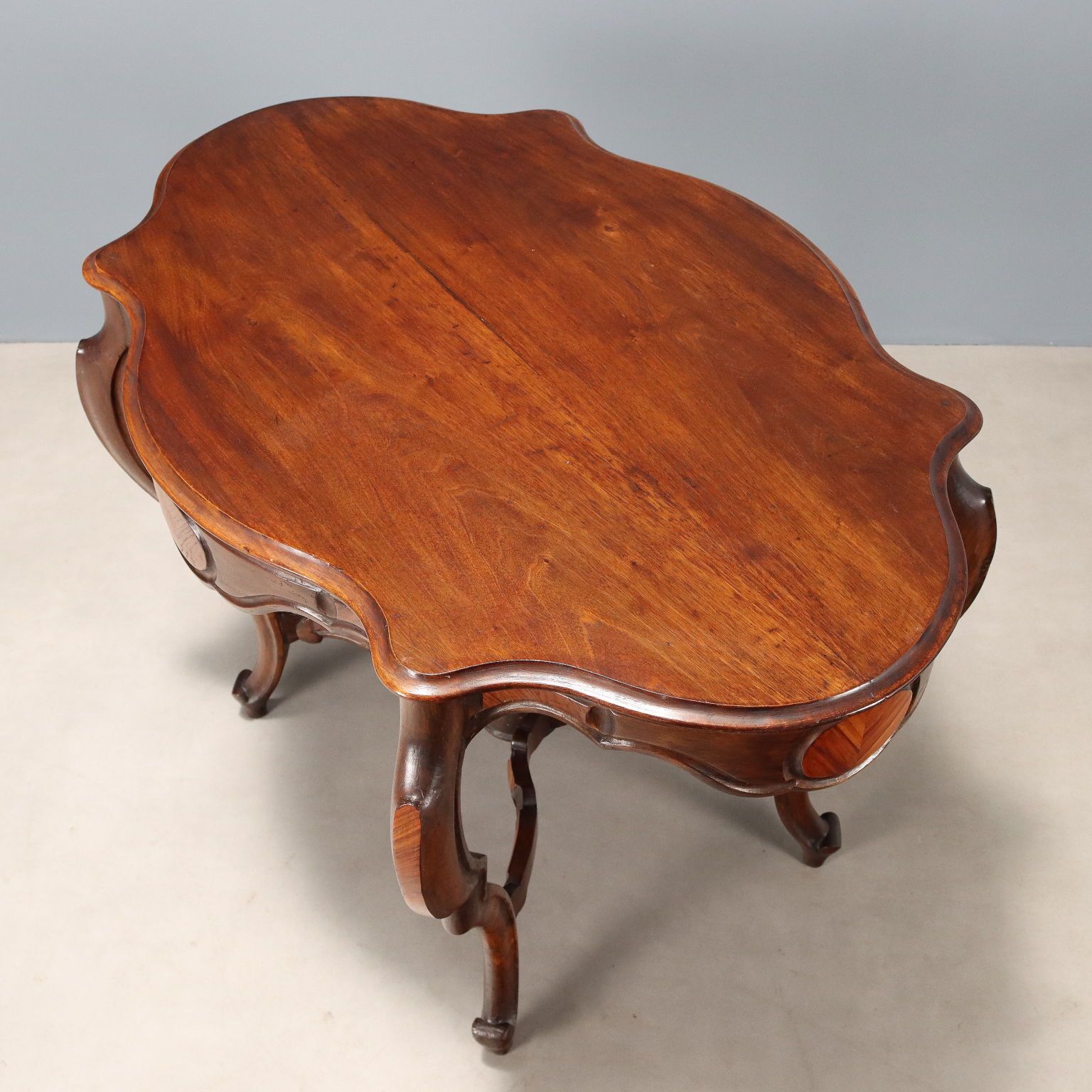 Antique Table Umbertino Mahogany Bois De Rose Italy XIX Century photo vinterior