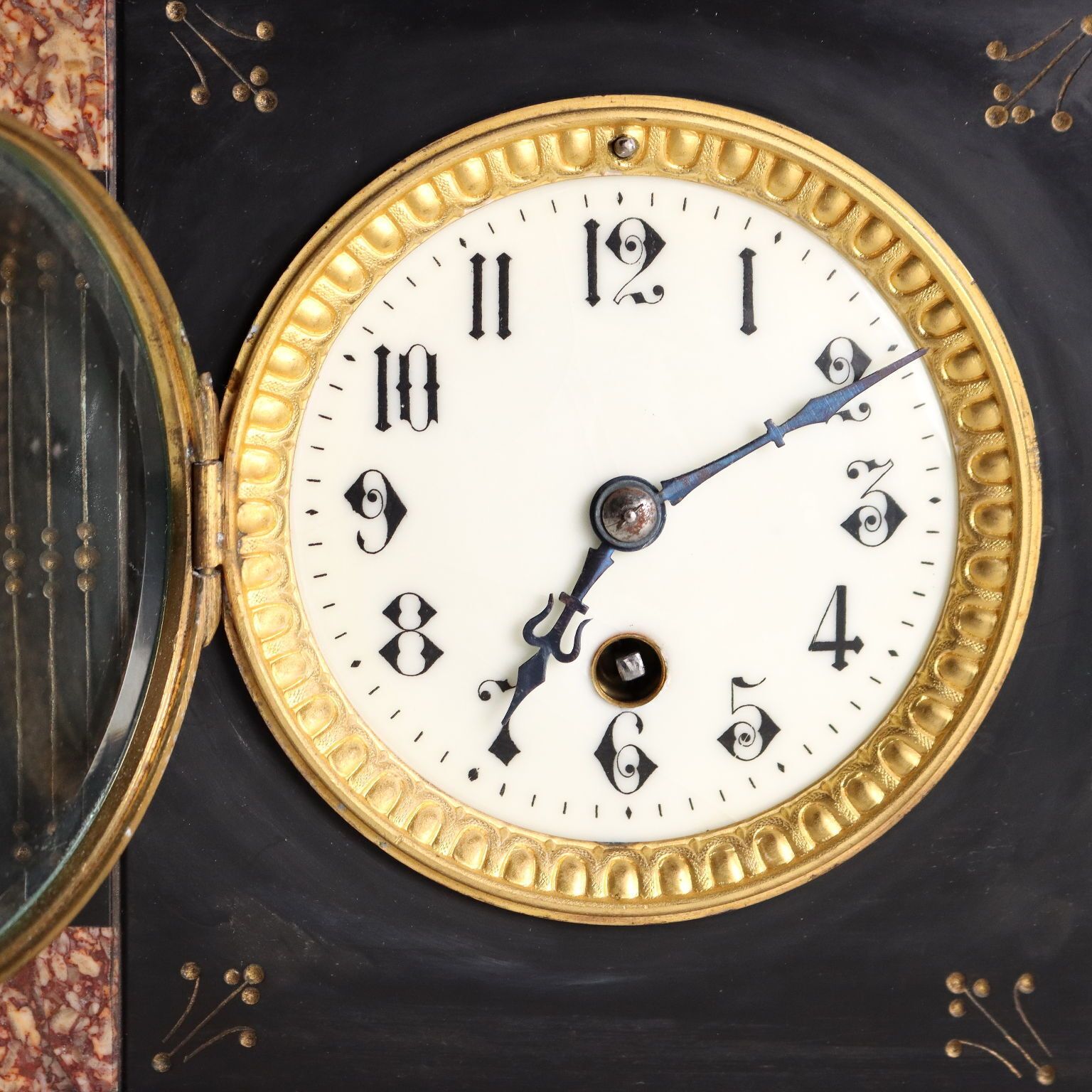 Antique Triptych Clock Bronze Marble Decorations France XIX XX Century photo Home Decor