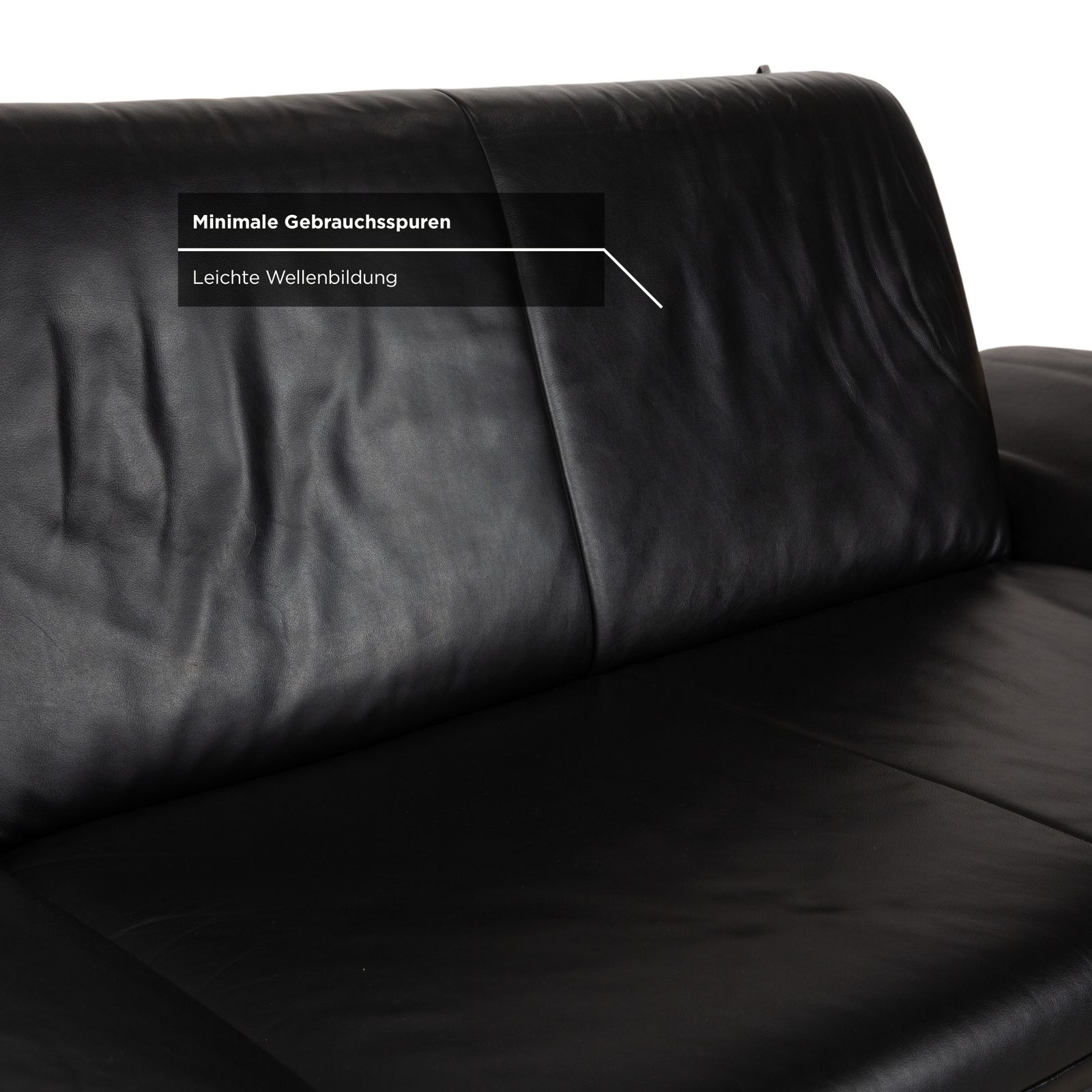 Koinor Rossini Two Seater Leather Sofa Black Manual Function photo buy