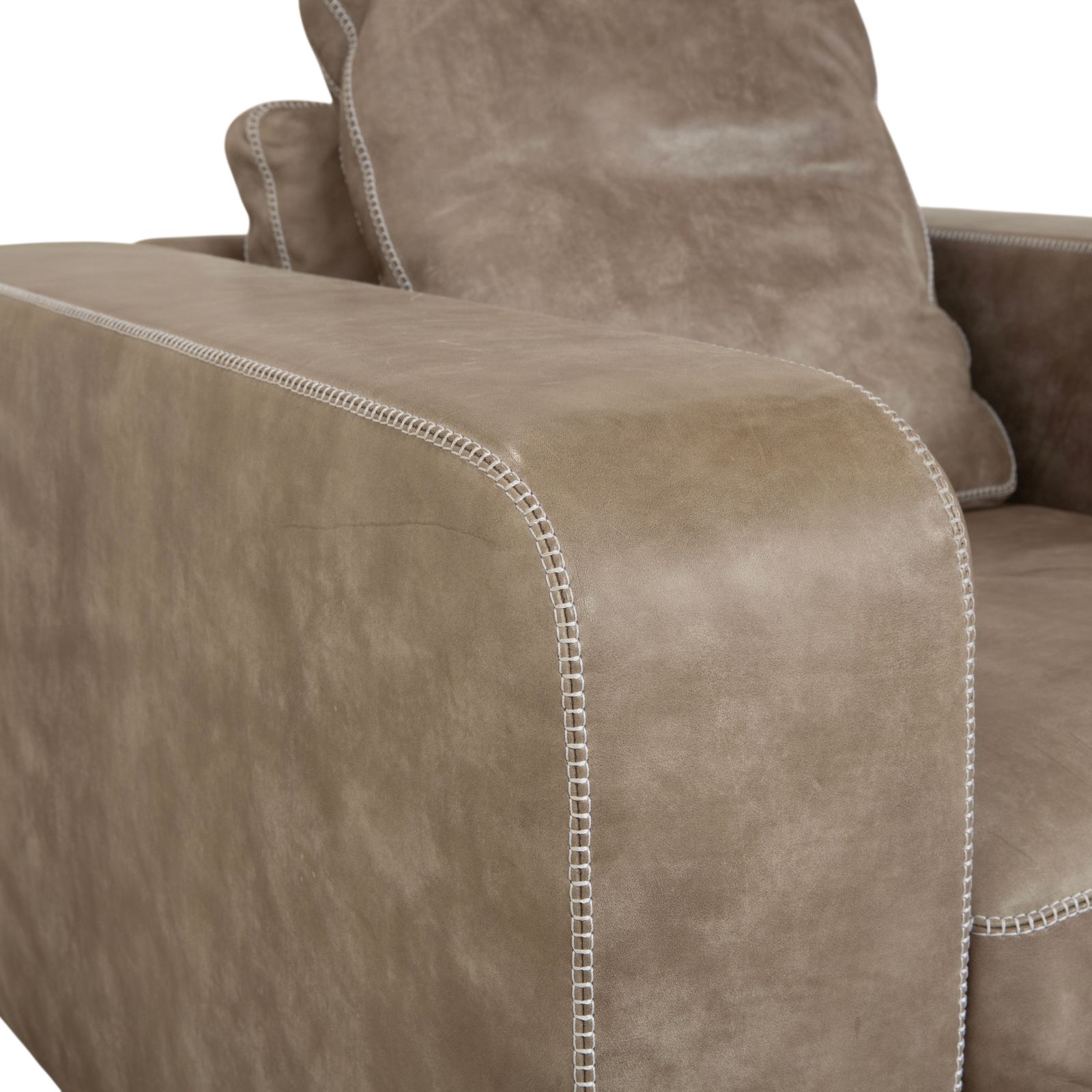 Fauteuil Machalke Valentino en cuir gris photo Mobilier