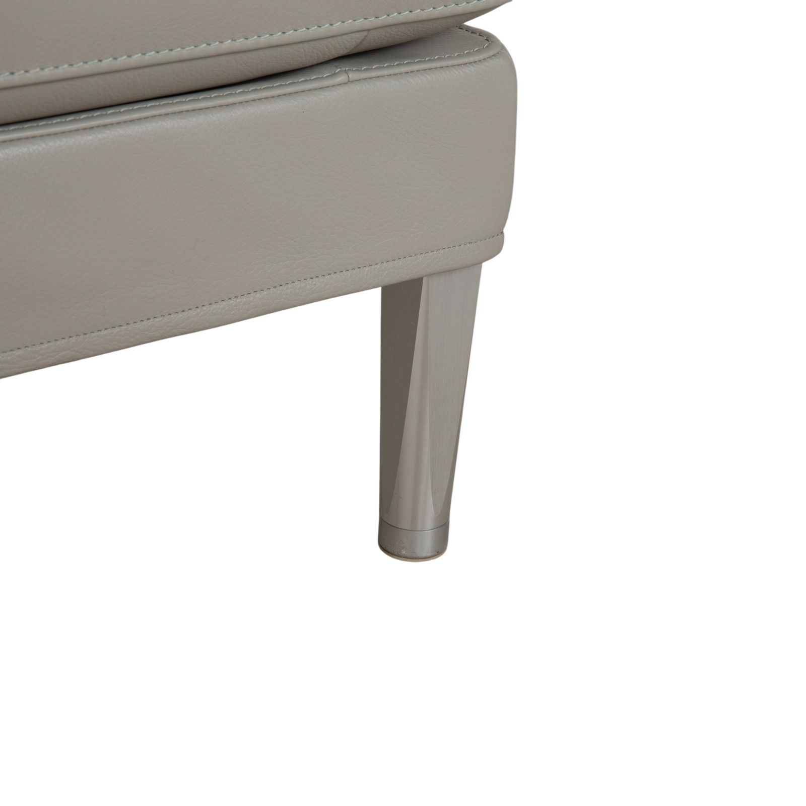 Tabouret Fsm Clarus en cuir gris pebble photo Mobilier