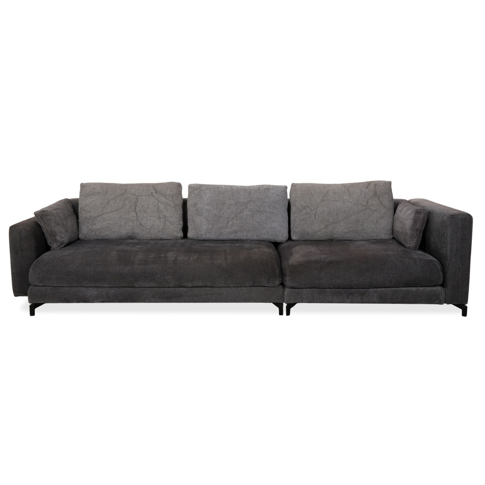 Canapé Rolf Benz Nuvola 4 places en tissu gris anthracite