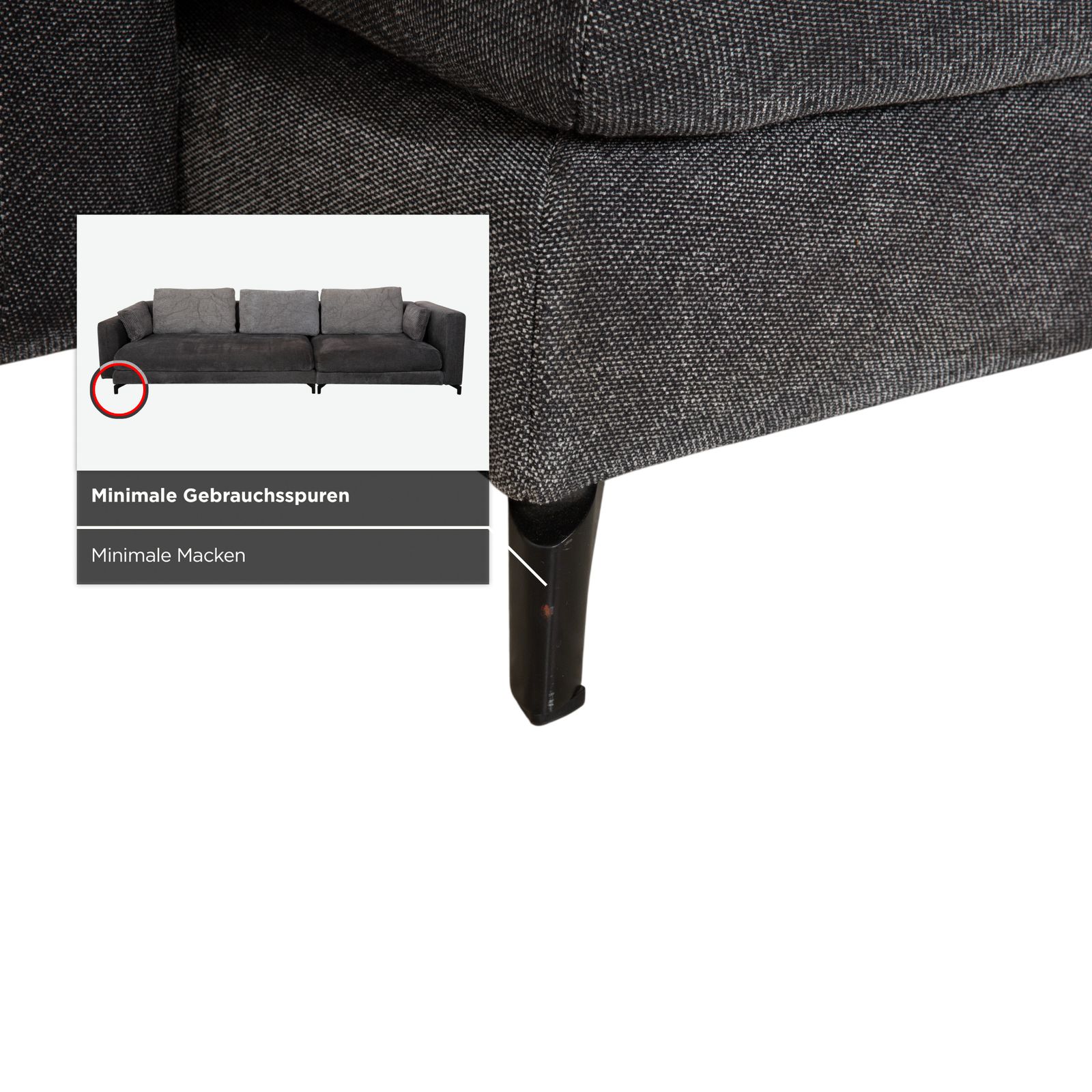 Canapé Rolf Benz Nuvola 4 places en tissu gris anthracite photo vinterior
