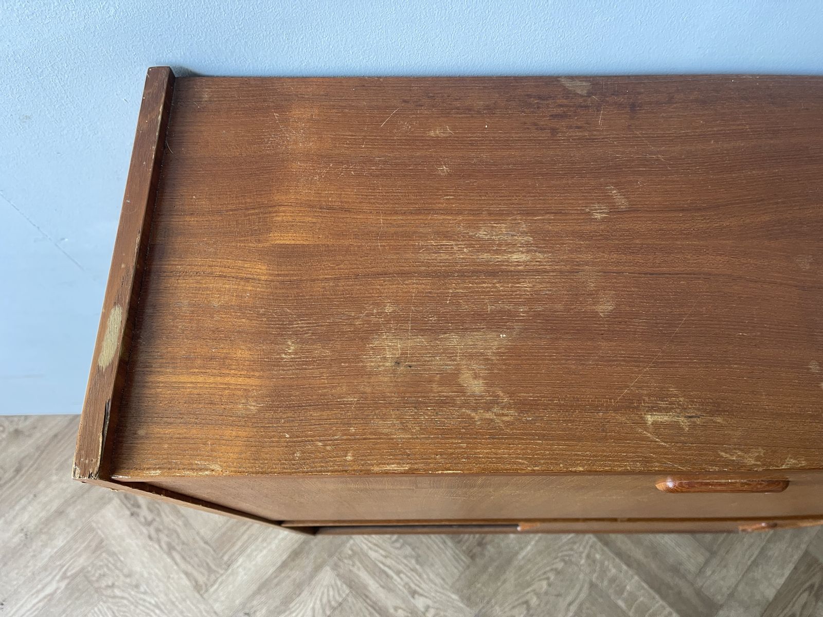 photo buy Mid Century Modern Vintage Retro Teak Writing Bureau Desk Cabinet