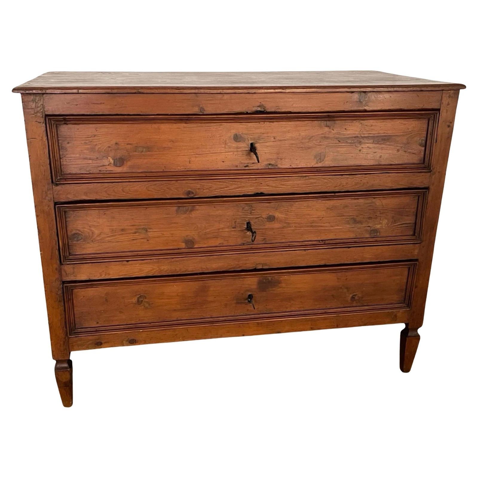 19th Century Pine Italian Chest Of Drawers / Commode / Dresser
