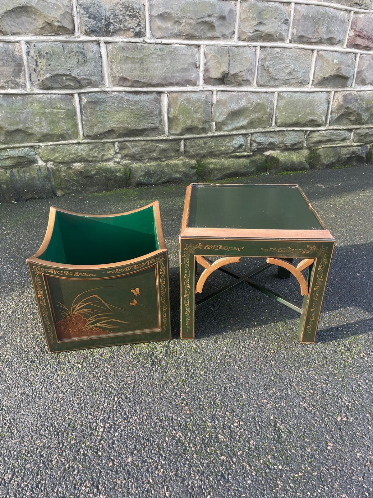 Decorative Green Lacquered Chinoiserie Plant Stand photo 325.0