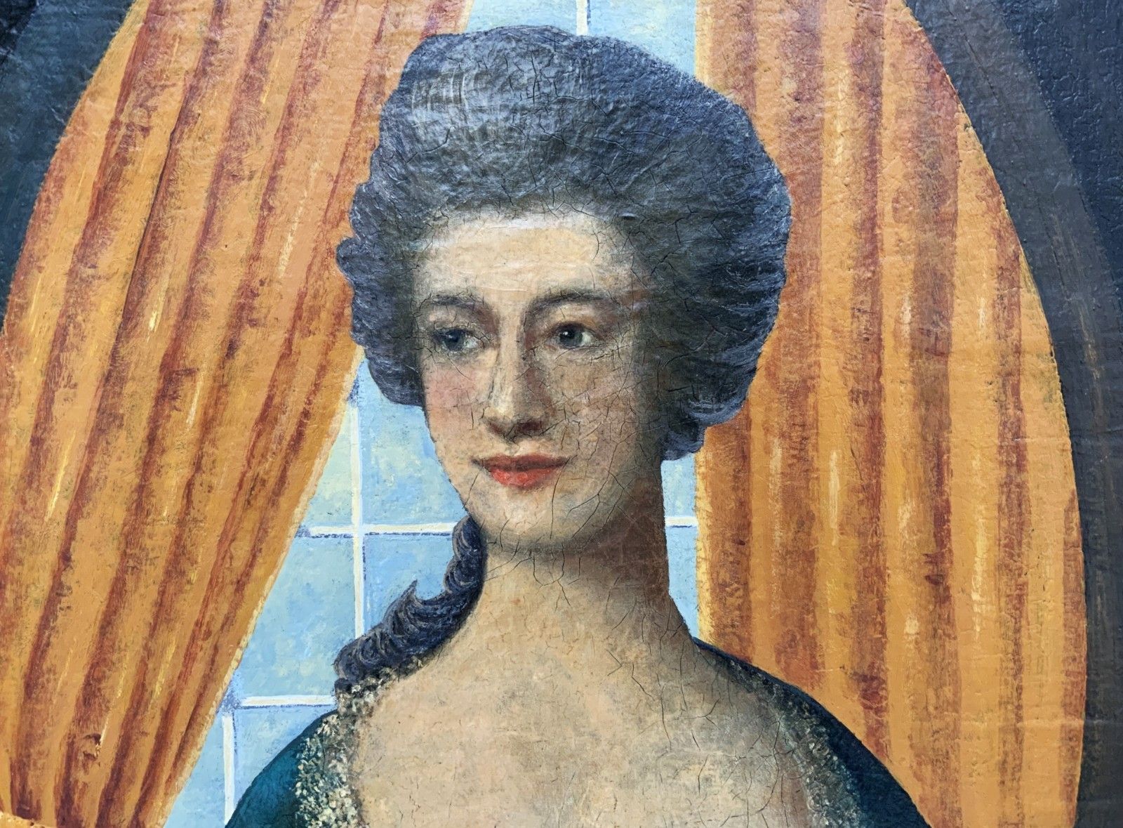 18th Century European School Oil Portrait Painting Of An Elegant Female Beauty photo Art