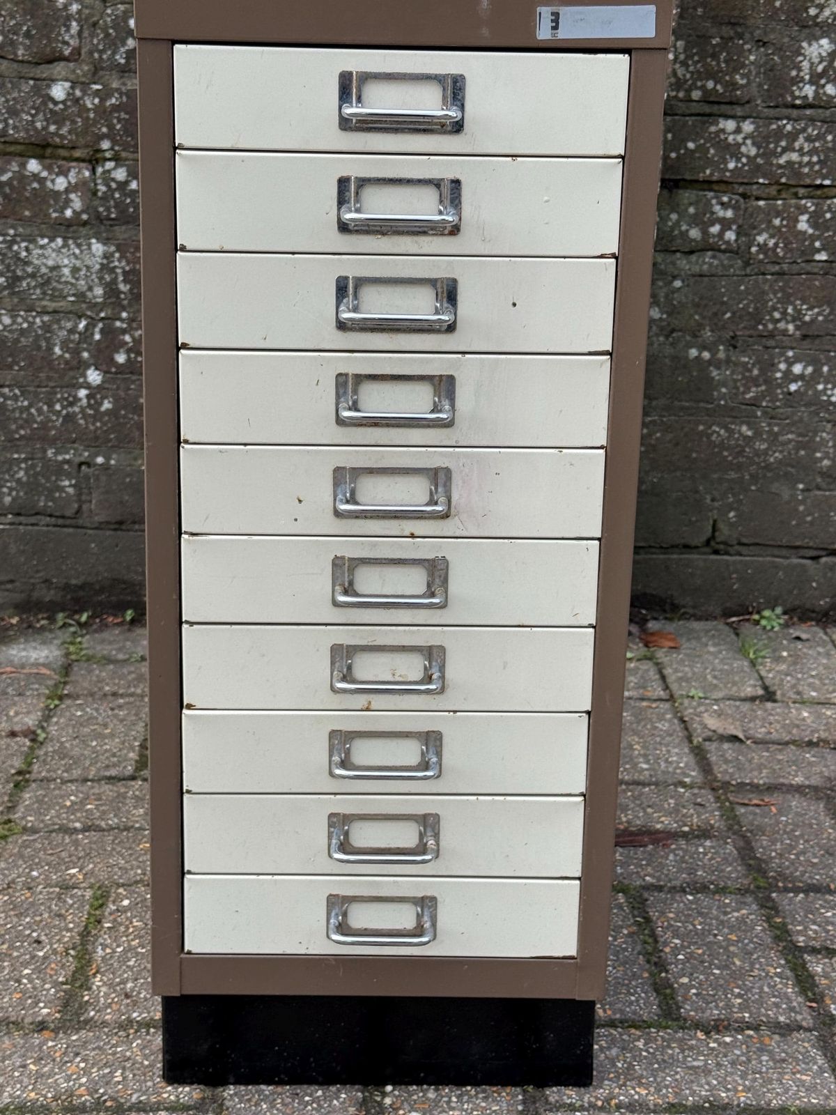Vintage Industrial Metal Drawer Cabinet Filing Unit Mid Century Office Storage Chest   10 Drawer Filing Cabinet photo 335.0