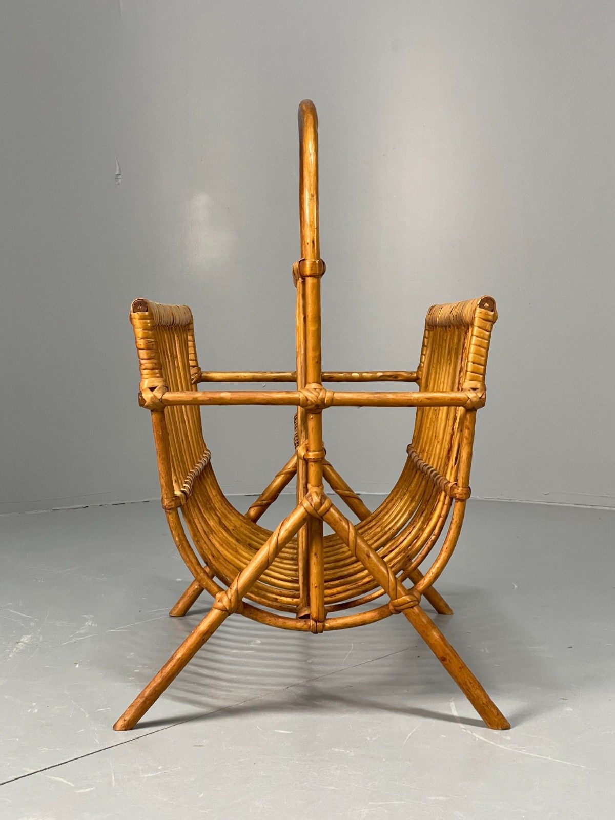 Vintage Bamboo Magazine Rack 1960s Danish Design Retro Eb10827 Mwoo photo for sale