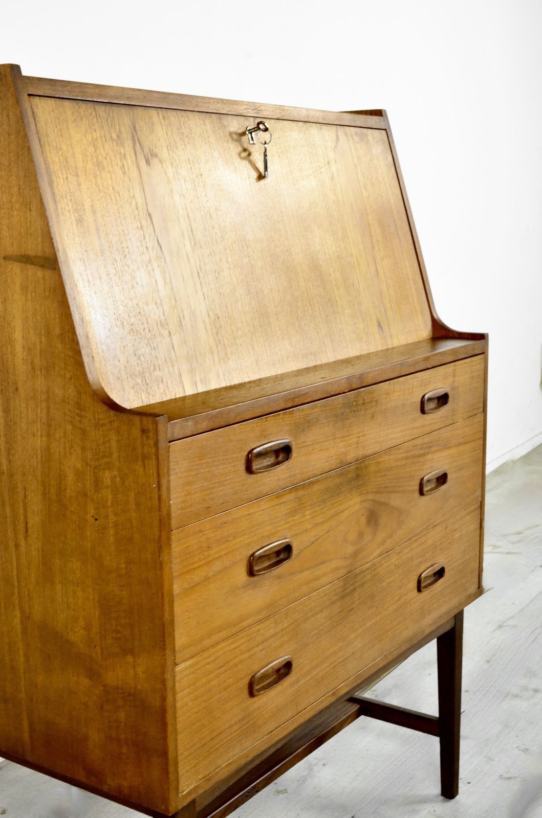 Midcentury Danish Teak Bureau / Cabinet / Desk By Bornholm Mobler. Vintage Modern / Retro Style. photo Furniture