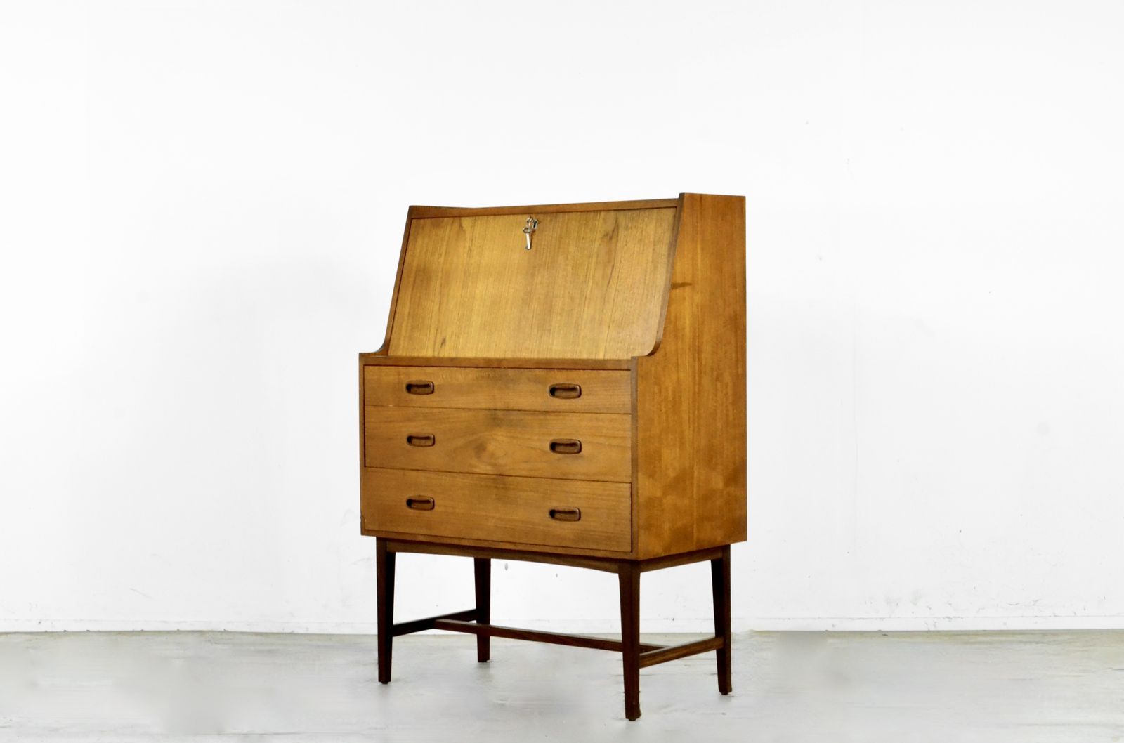 Midcentury Danish Teak Bureau / Cabinet / Desk By Bornholm Mobler. Vintage Modern / Retro Style. photo 499.0