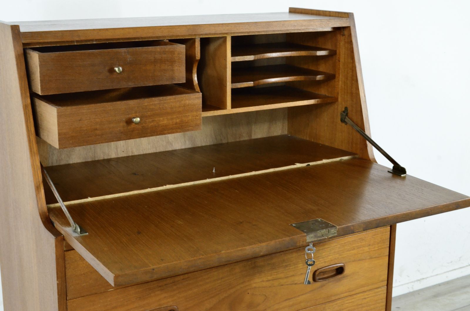 Midcentury Danish Teak Bureau / Cabinet / Desk By Bornholm Mobler. Vintage Modern / Retro Style. photo vinterior