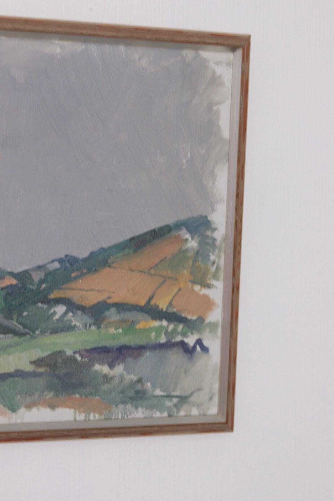 photo furniture Original Swedish Oil On Canvas – “Valley” By Gustav Adolf Johansson – Vintage 1972, Framed 45 × 61 Cm (17.7" × 24")