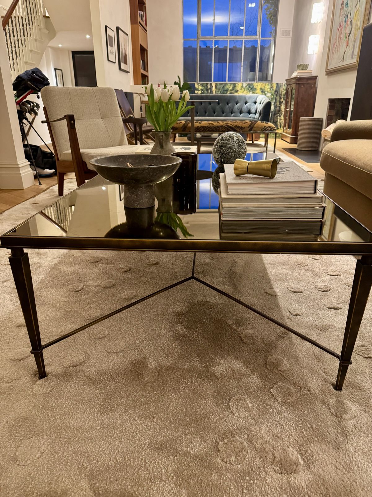 70% Off | Beautiful Custom Mid Century Hand Tufted Silk Xl Area Rug 2.48 X 4.3m photo for sale