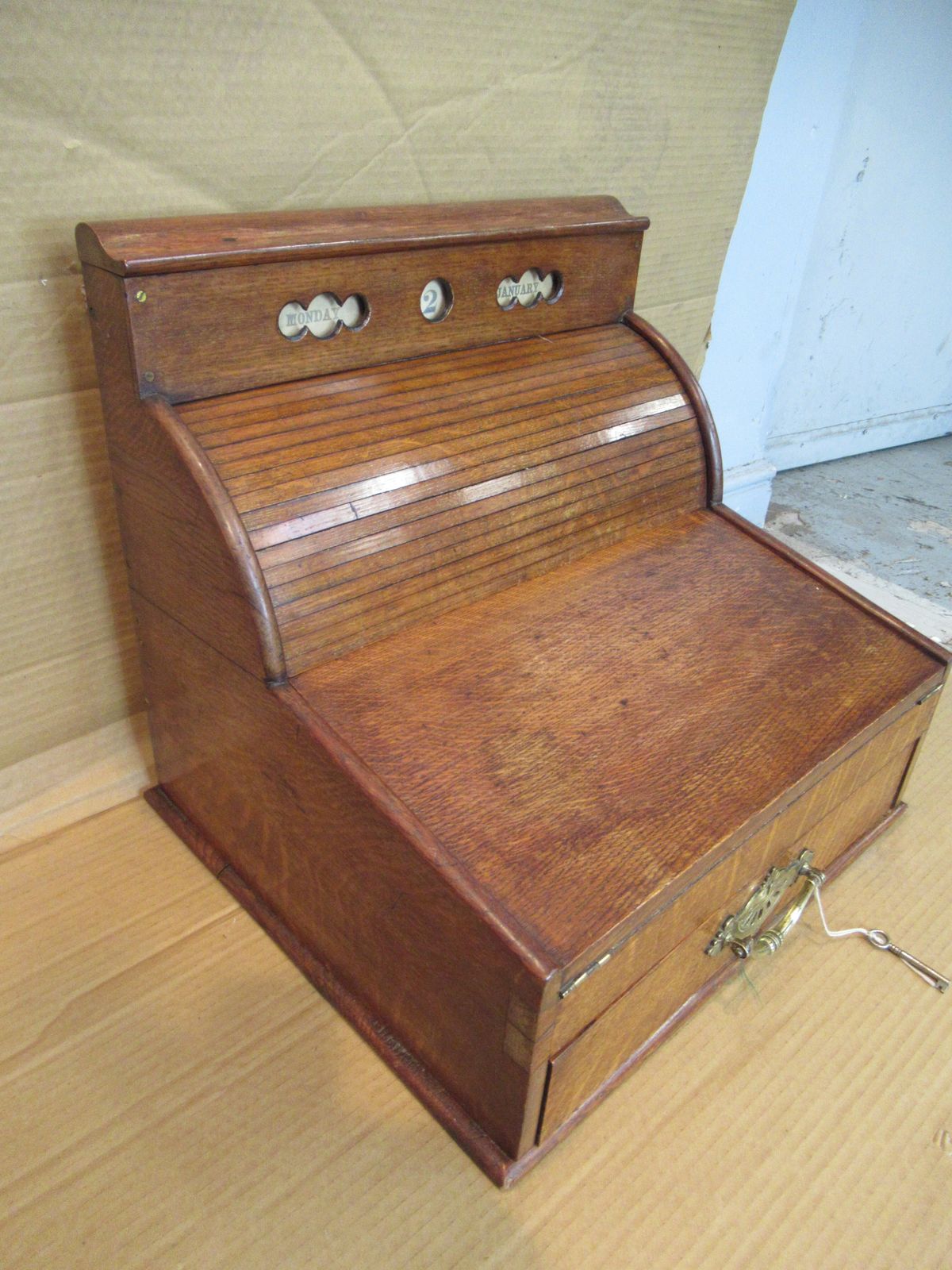 Late Victorian  Oak Stationary / Date  Cabinet photo Furniture