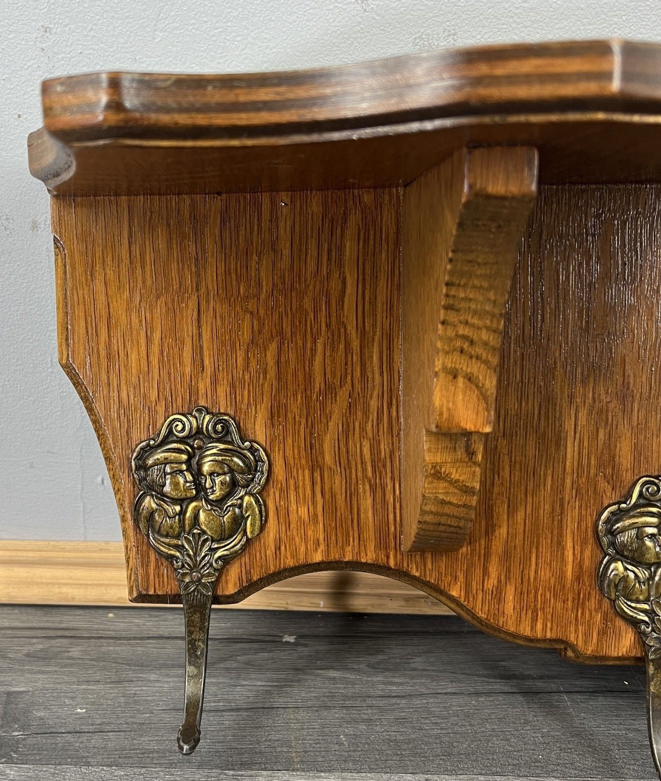 French Vintage Style Coat Rack 4 Hooks Ornate Wall Shelf Coat Lot 4727 photo for sale