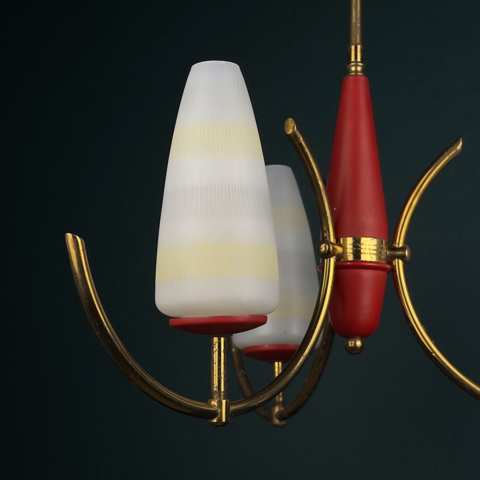 photo buy Mid Century Stilnovo Chandelier, Italy 1940 50s