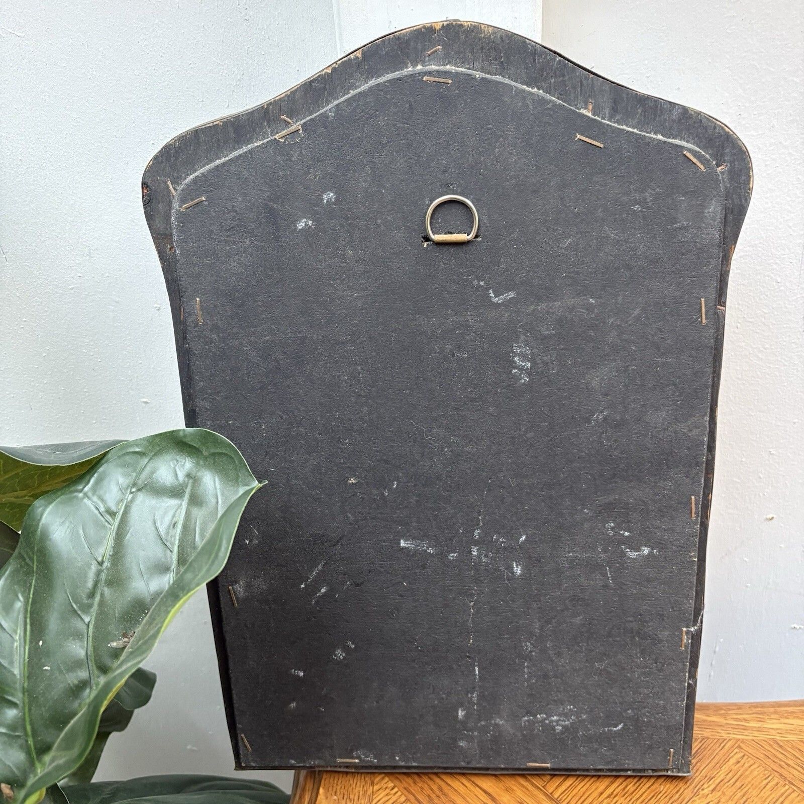 French Art Nouveau Hammered Brass Applied Floral Décoration Hall Wall Mirror photo buy