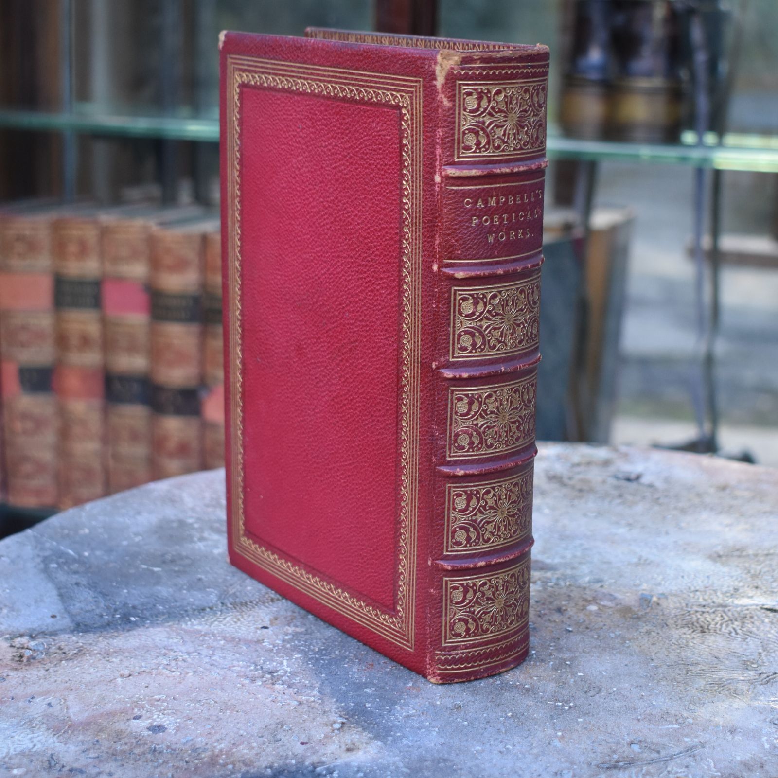 Antique 1854 Cambell's Poetical Works Royal Masonic Prize Giving Leather Book photo 125.0