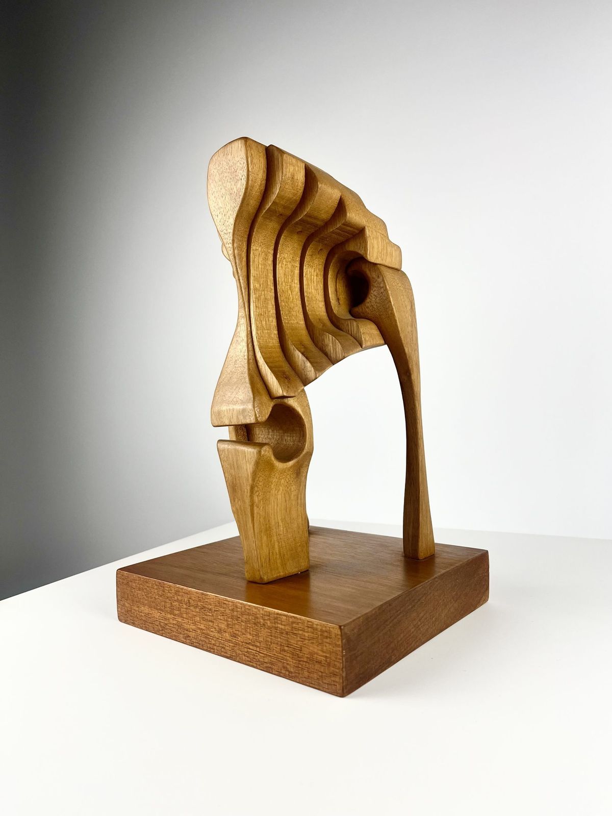 Brian Willsher Interlocking Mask Sculpture, Signed & Dated 1999 photo furniture