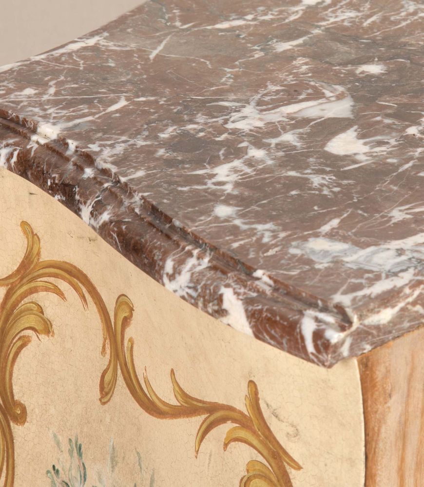 Early 20th Century Hand Painted Louis XV Style Bombe Commode photo for sale