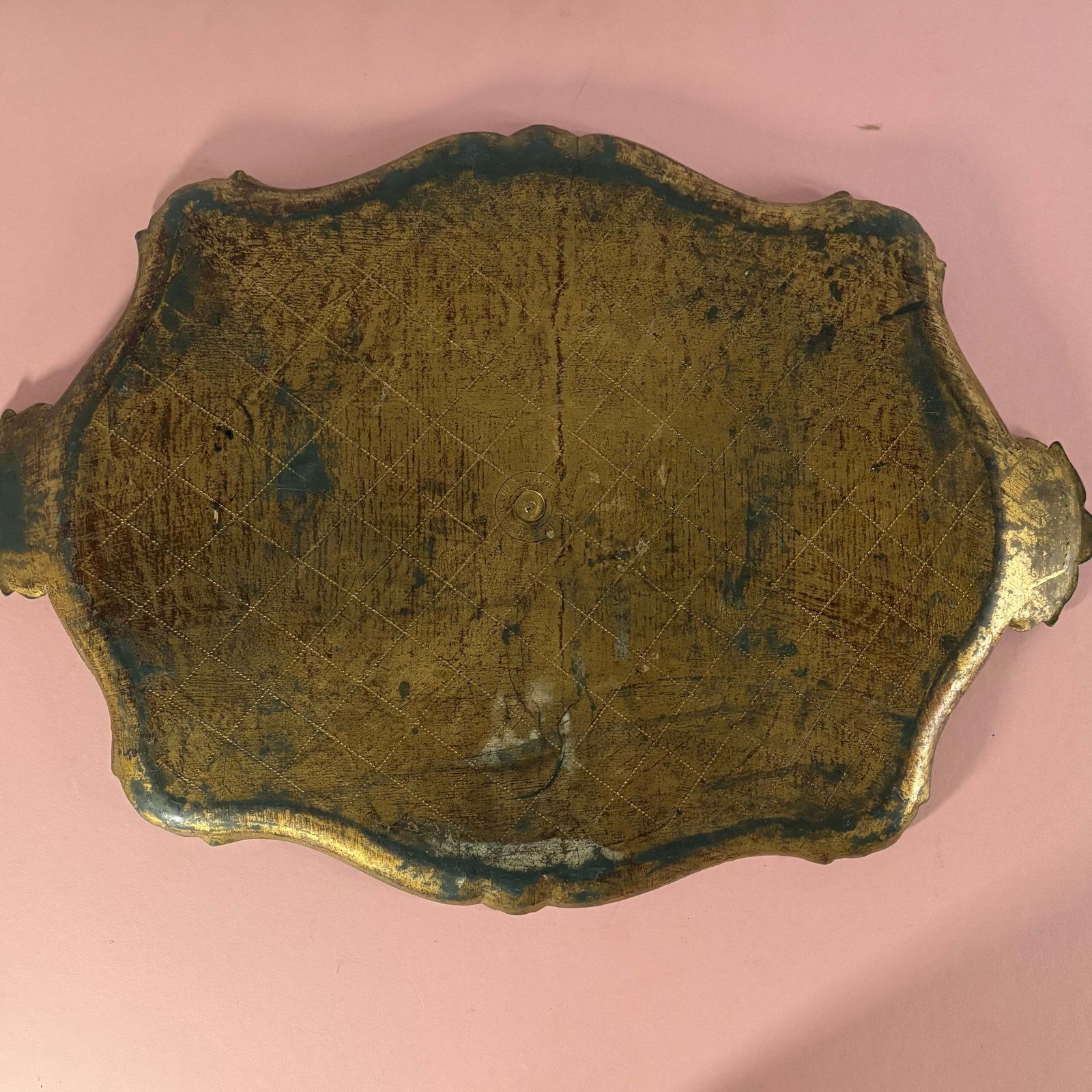 Large Distressed Green And Gold Florentine Tray photo 65.0