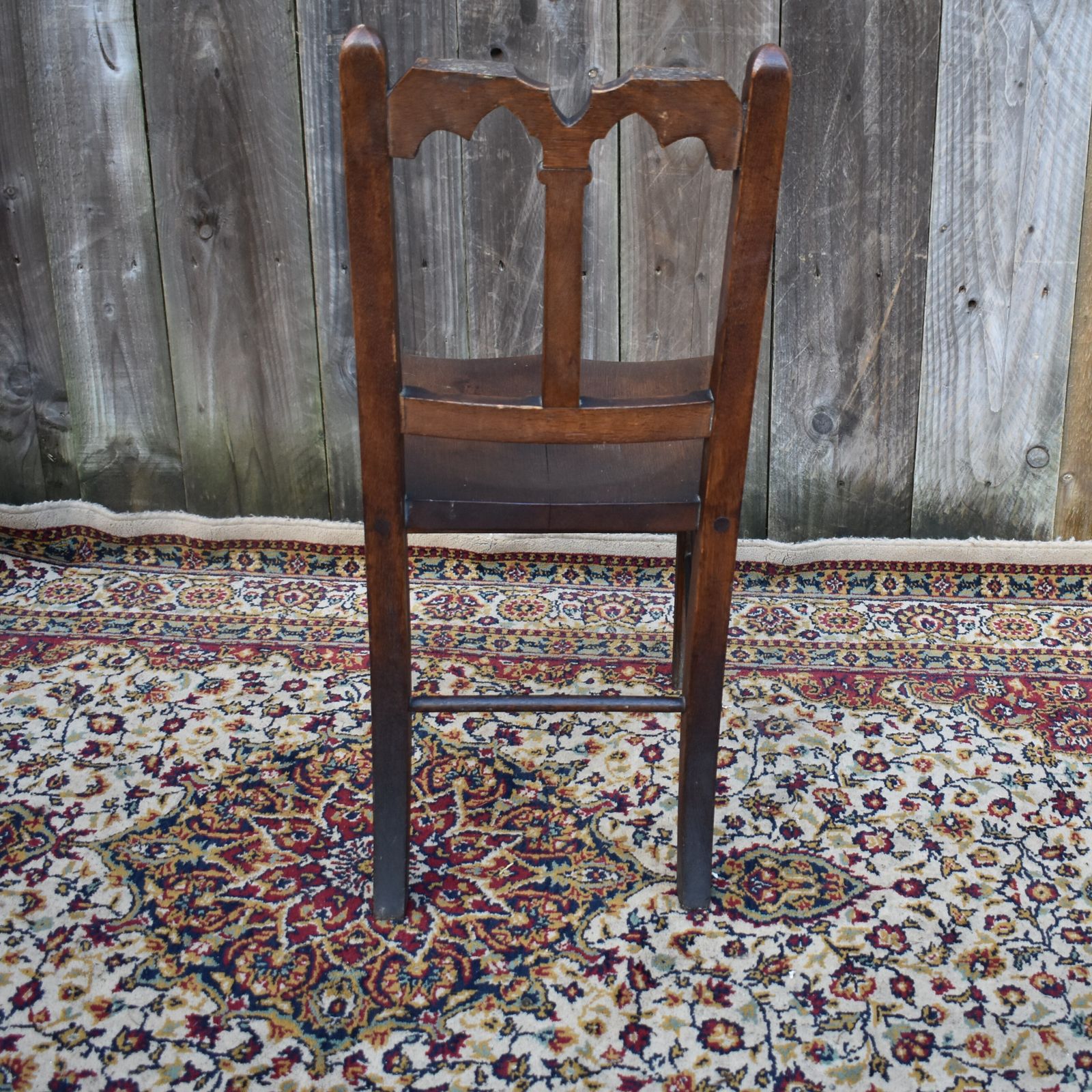 Antique Perkins Neale & Stockwell Of Leicester Oak Gothic Chapel Church Chair photo vintage