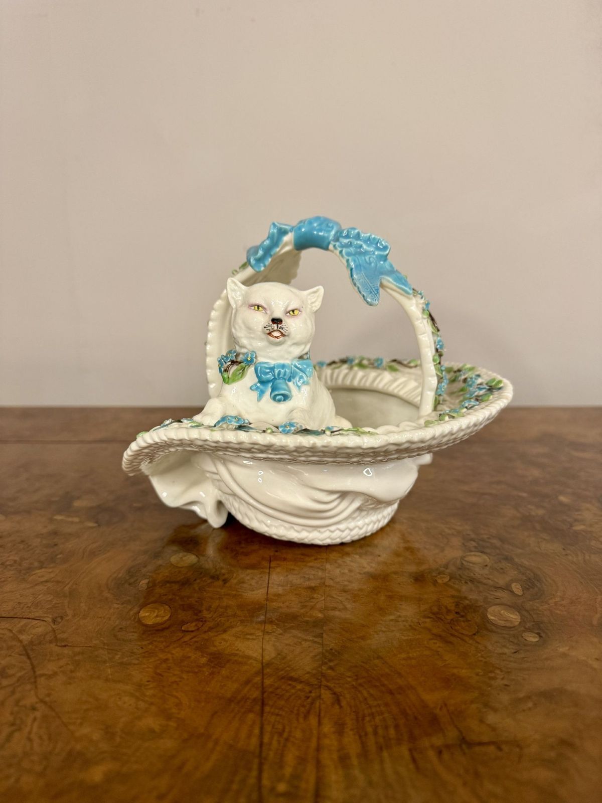 Pretty Quality Antique Porcelain Basket