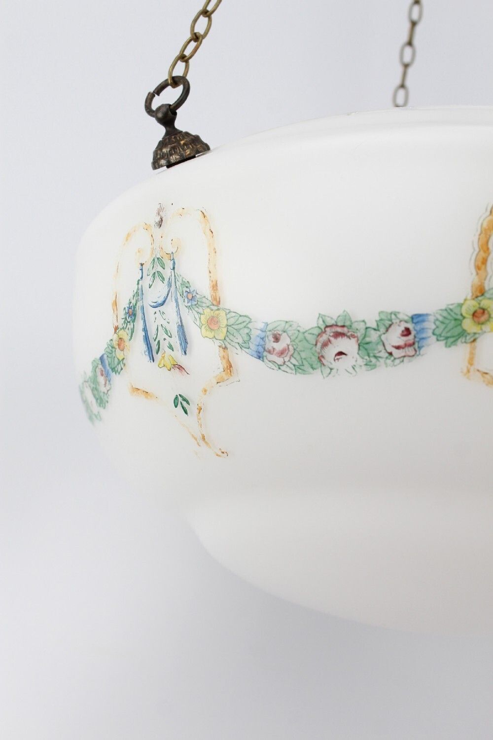 Neo Classical Painted Glass Plafonnier Light Shade photo 225.0