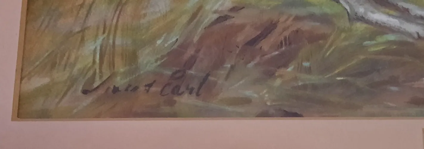 Vintage Framed And Glazed Art The Last Rush Otterhound Dogs Signed By Maud Earl photo 85.0