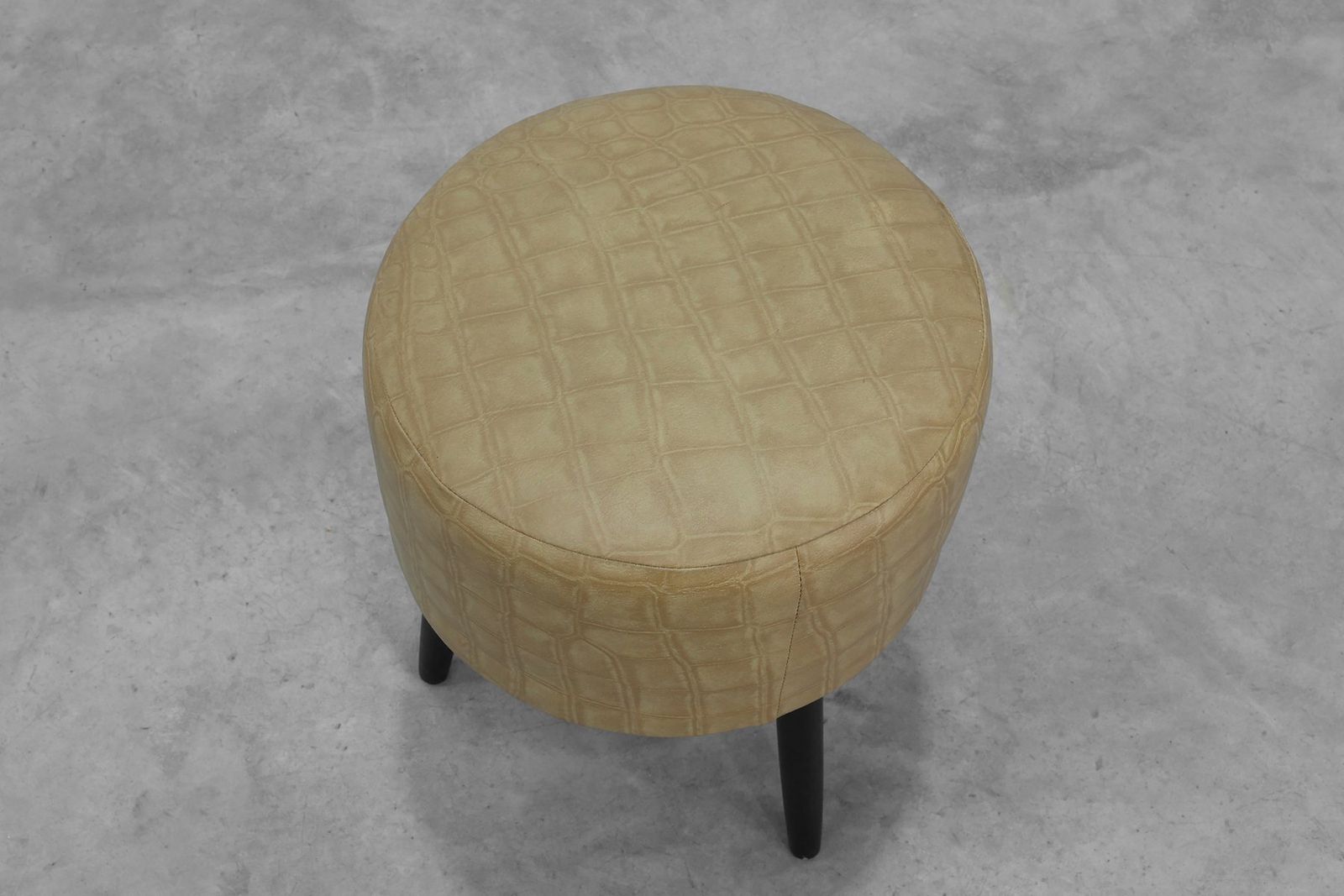 Vintage French Stool In Faux Leather And Wood, 1960 photo Furniture