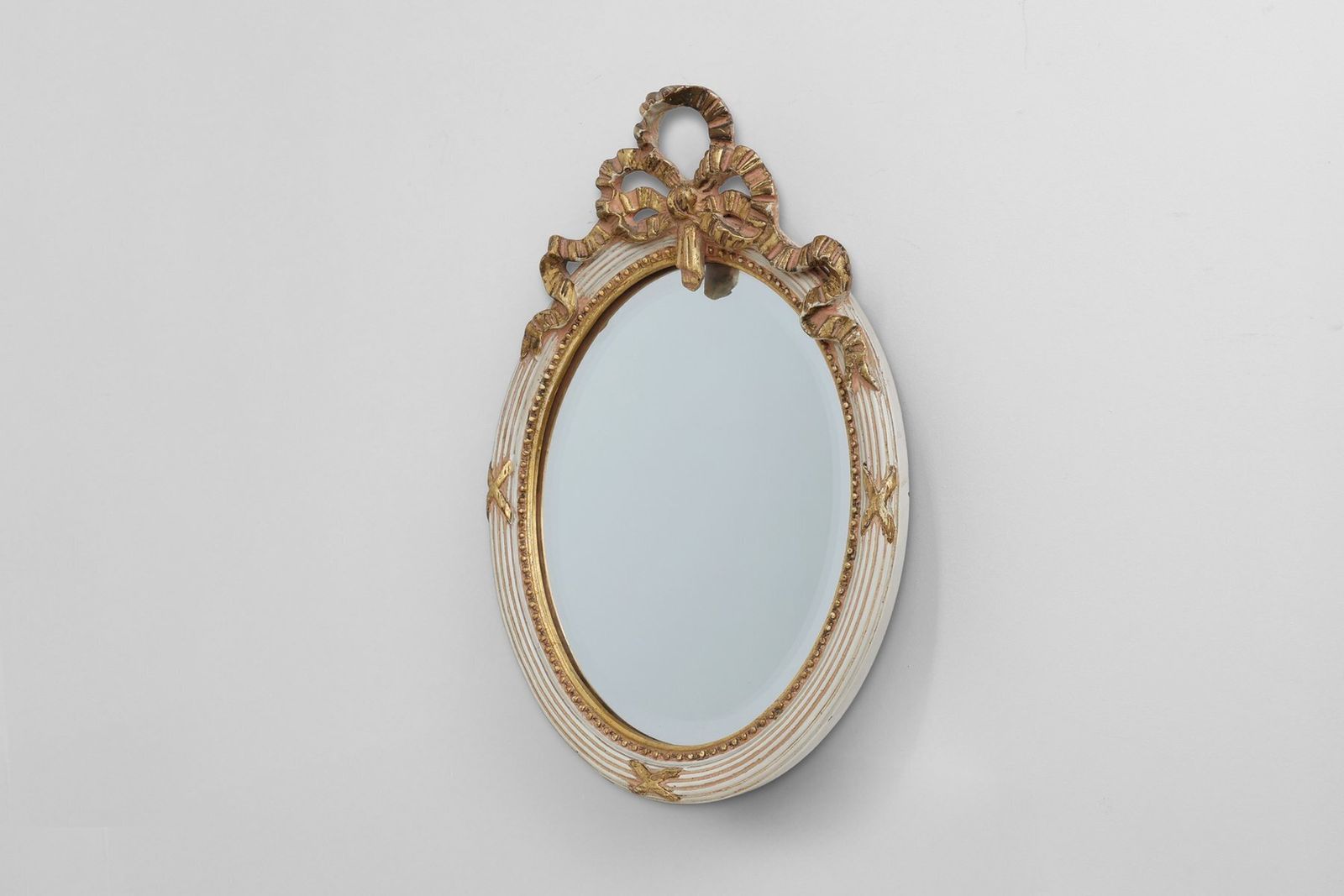 Louis XVI Baroque Style Mirror In Carved Wood, France, 1950s photo vinterior