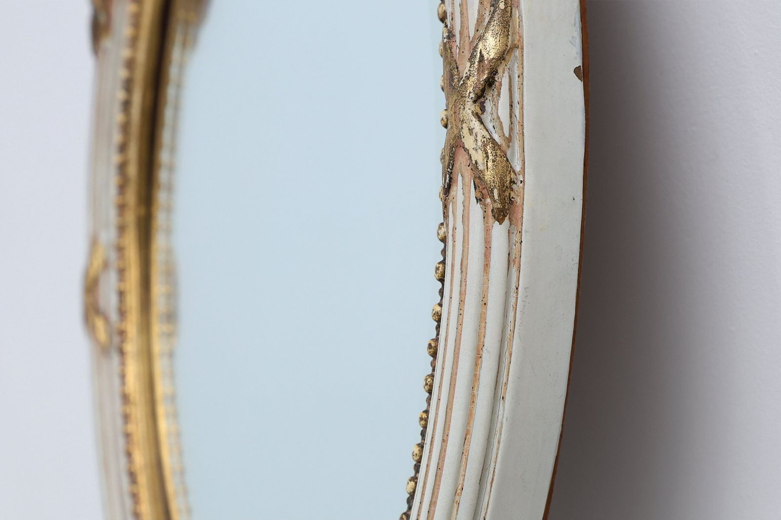 photo for sale Louis XVI Baroque Style Mirror In Carved Wood, France, 1950s