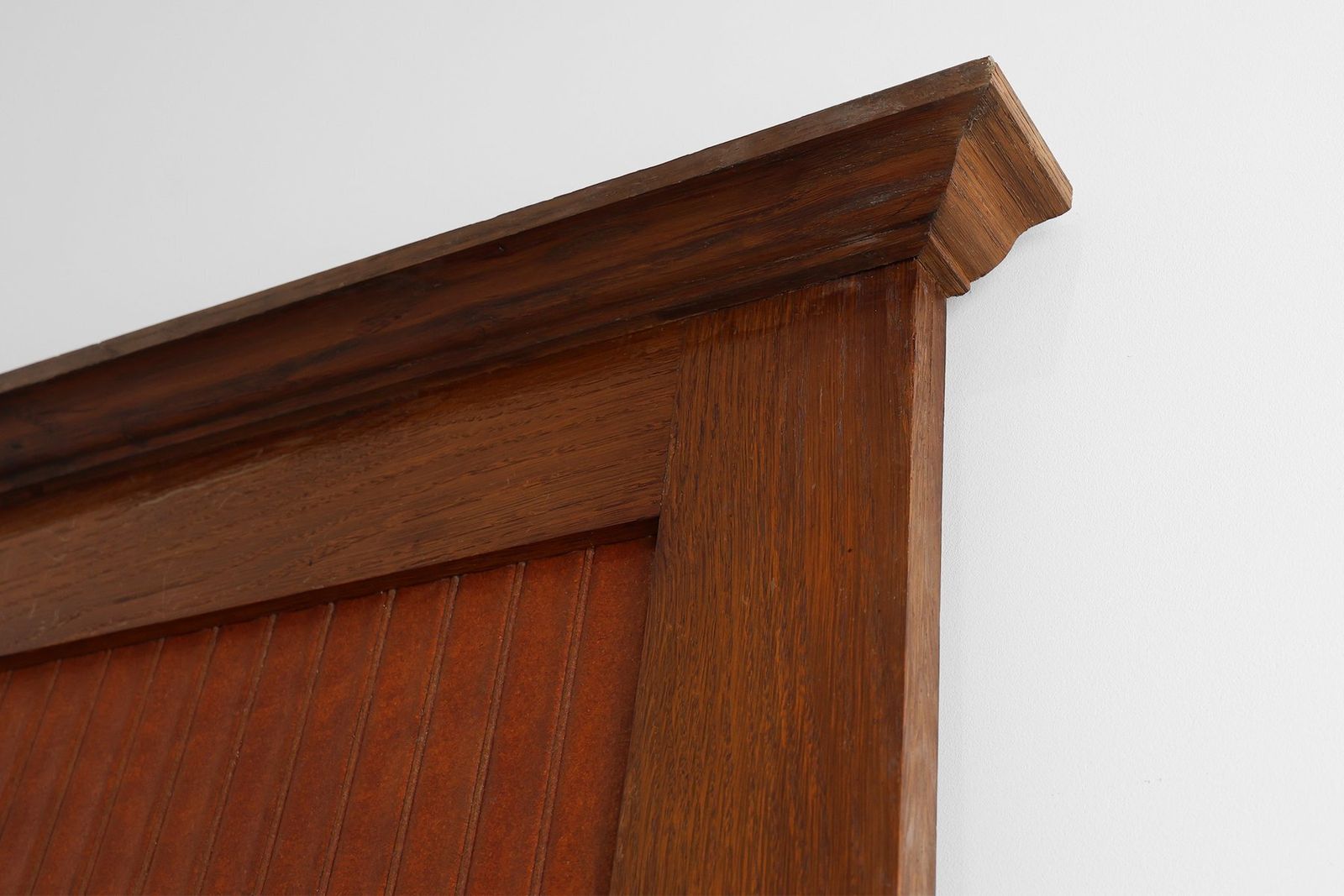 Art Deco French Oak Mirror With Fluted Panel, 1930s photo vintage