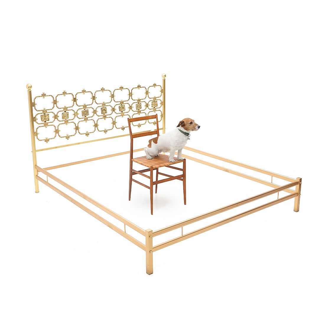 Brass Headboard By Luciano Frigerio, 1970s photo Furniture