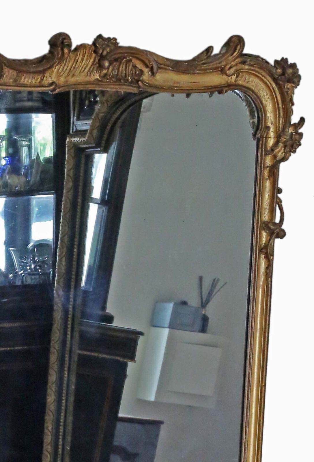 Antique Very Large 19th Century Gilt Floor Overmantle Wall Mirror   High Quality photo Home Decor