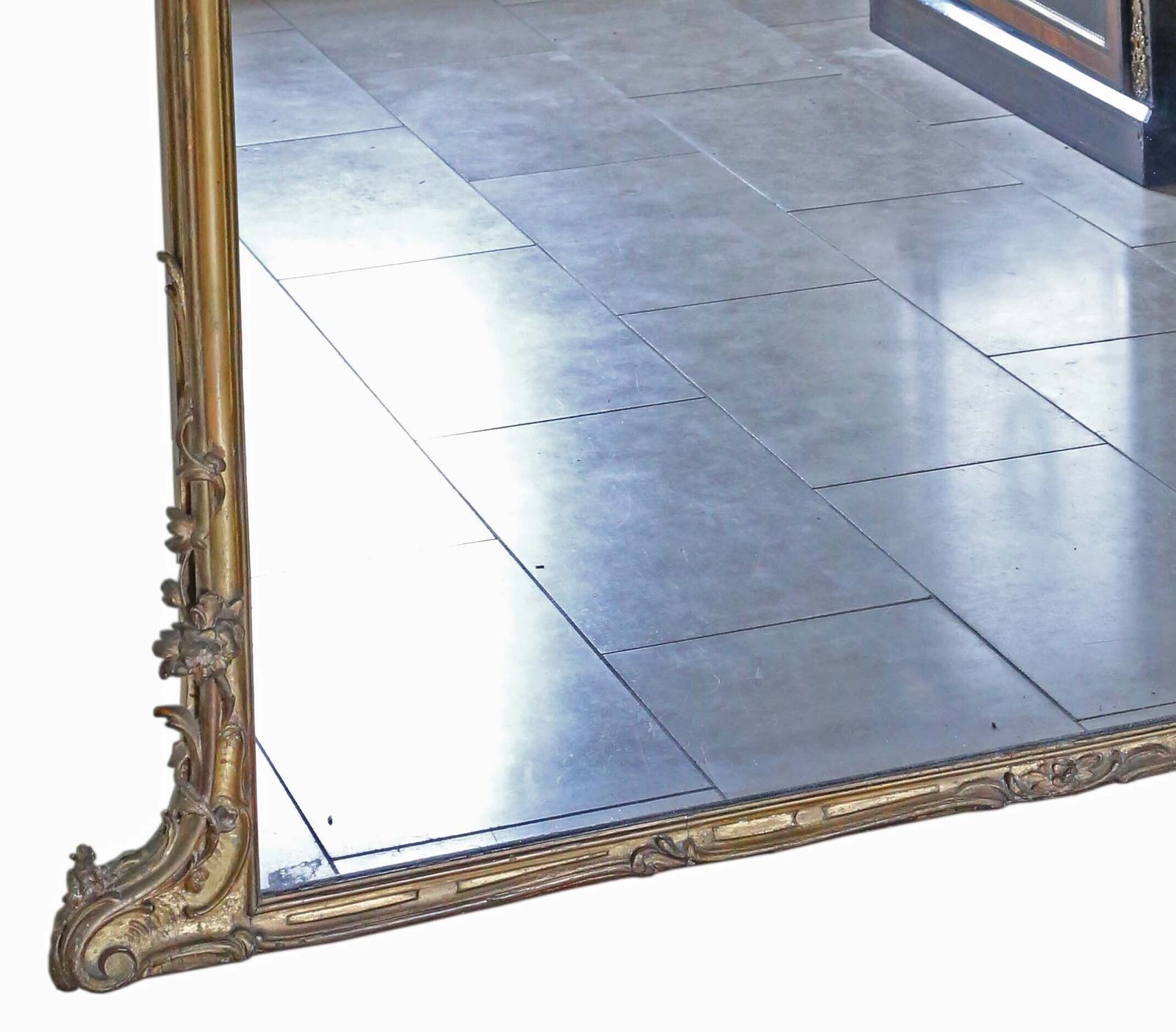 Antique Very Large 19th Century Gilt Floor Overmantle Wall Mirror   High Quality photo 4995.0