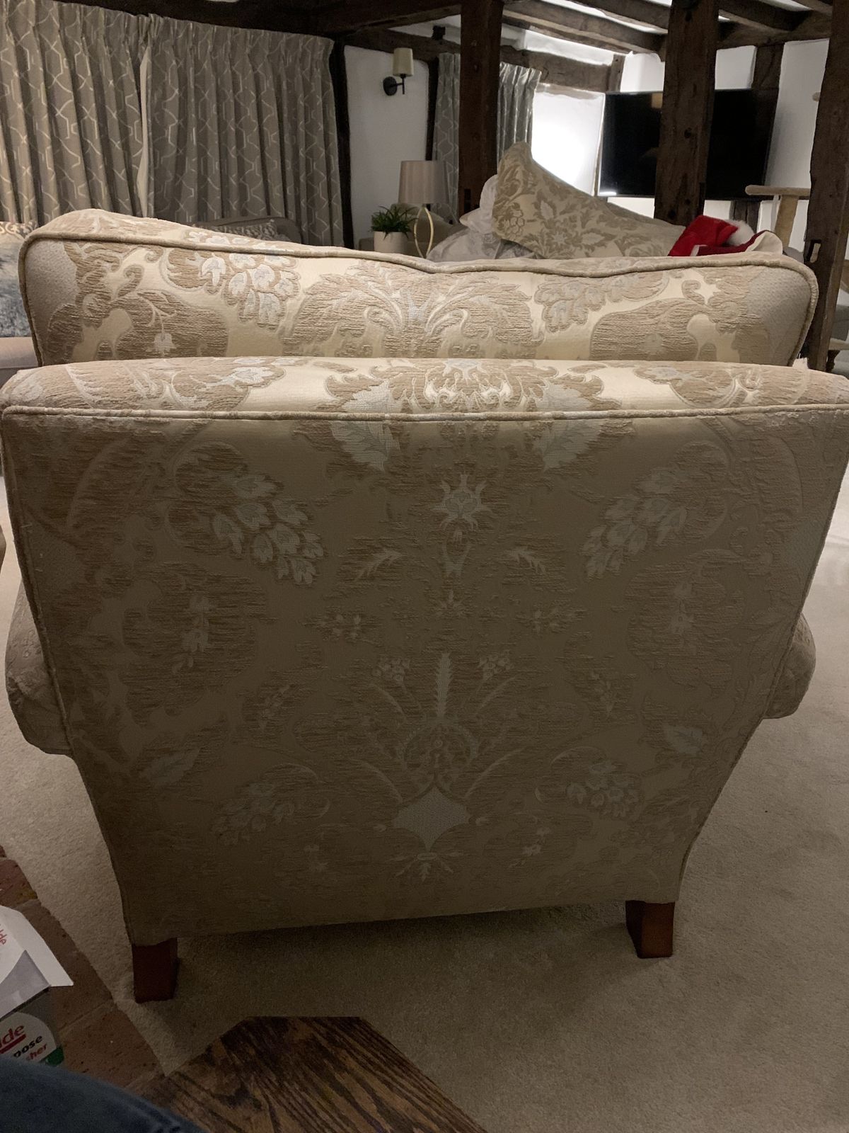 Duresta Trafalgar Metallic Damask Armchair photo for sale
